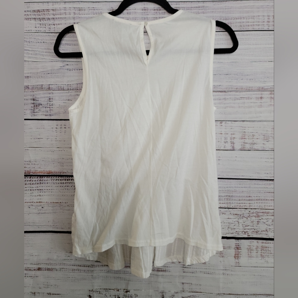 J Crew XS White Sleveless Peplum Top - Picture 3 of 5